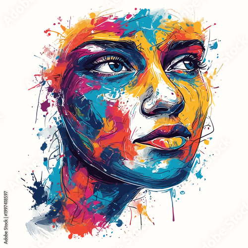 Abstract Woman Face Very Cool Design