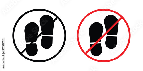 No foot print sign - vector illustration eps10