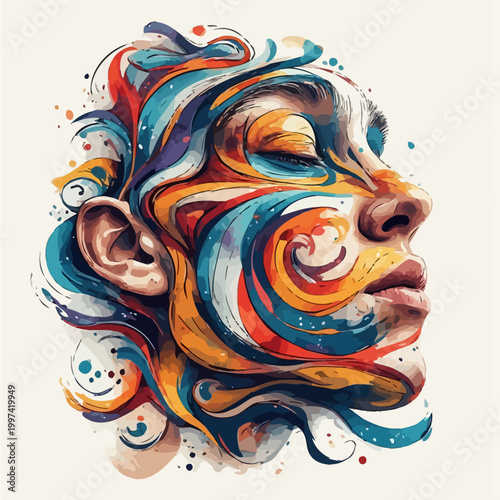 Abstract Woman Face Very Cool Design
