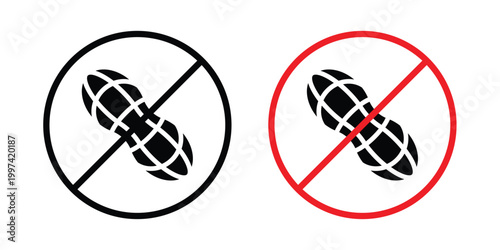 No peanut sign - vector illustration eps10