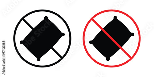 No pillow sign - vector illustration eps10