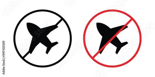 No plane sign - vector illustration eps10