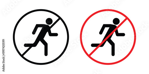 No running sign - vector illustration eps10