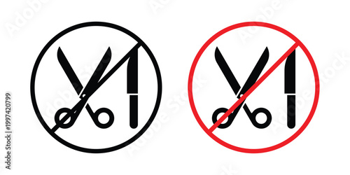 No scissors or no knives sign - vector illustration eps10