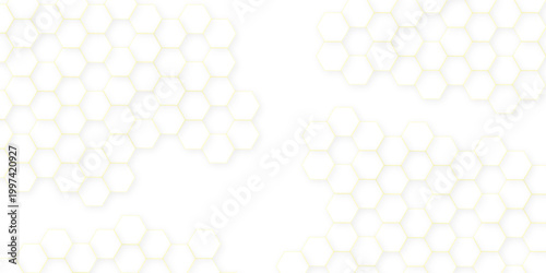 Abstract vector polygonal pattern. Futuristic abstract honeycomb technology white 3D futuristic honeycomb mosaic white be hexagon concept design abstract technology background