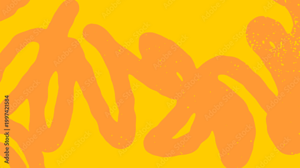 Obraz premium Soft yellow abstract background with hand drawn organic shapes. Creative minimal nature texture for modern design projects featuring gentle artistic brush strokes and aesthetic style.