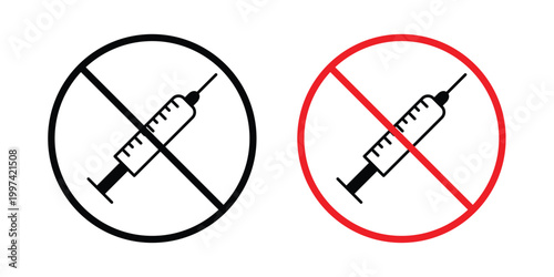 No syringe sign - vector illustration eps10