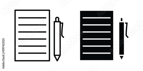 paper and pen icon - vector illustration eps10