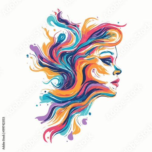 Abstract Woman Face Very Cool Design