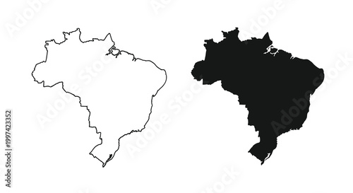 A graphic representation displays the outline of Brazil in both white and solid black side by side