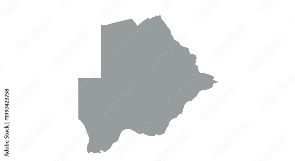 Fototapeta premium A grayscale depiction showcases the geographical outline of botswana highlighting its distinct national shape high quality professional detailed