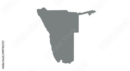 A minimalist dark gray silhouette outlines the geographical shape of namibia a country in africa high quality professional