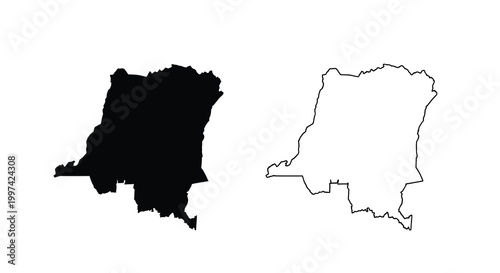 A visual comparison displays the republic of congo s silhouette in both filled black and outlined white
