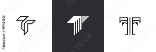 Letter T logo design for various types of businesses and company. colorful, modern, geometric letter T logo