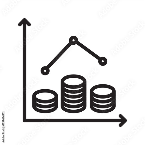 Irregular Paycheck Stress Line Icon - Income Instability Anxiety