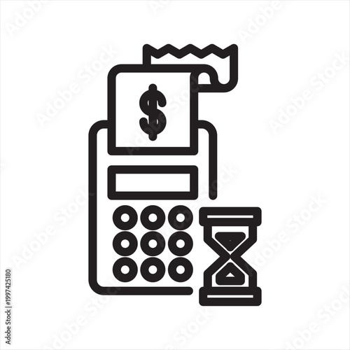 Freelance Invoice Waiting Line Icon - Pending Payment Anxiety