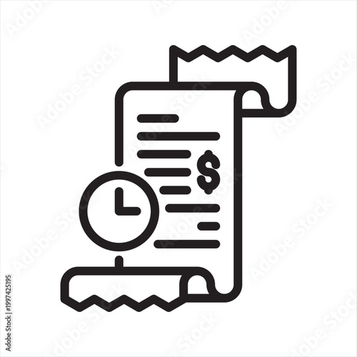 Freelance Invoice Waiting Line Icon - Pending Payment Anxiety