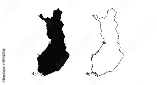 A striking visual comparison depicts finland s silhouette in both solid black and a white outline high quality