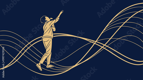 Musical Echoes: A performer passionately delivers a song, with musical notes weaving around, creating an atmosphere of emotional expression and artistic flair.