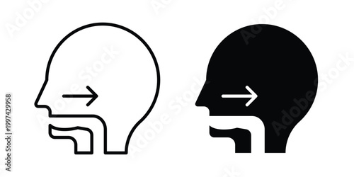 Swallowing reflex icon - vector illustration eps10