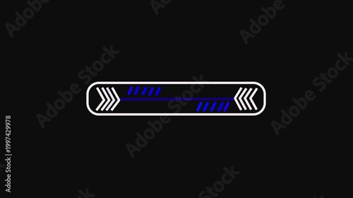 The white and blue data loading bar indicates animation,alpha channel .Futuristic uploading progress bar