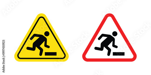 Free Download Tripping hazard warning sign - vector illustration eps10 - GFXLoad