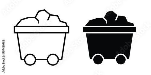 Trolley with coal icon - vector illustration eps10