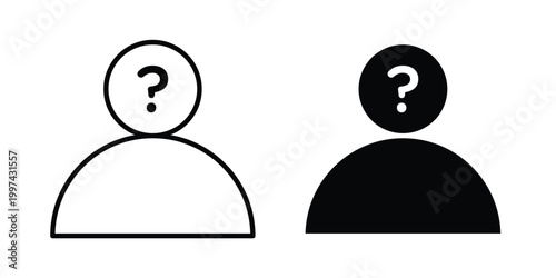 unknown person icon - vector illustration eps10