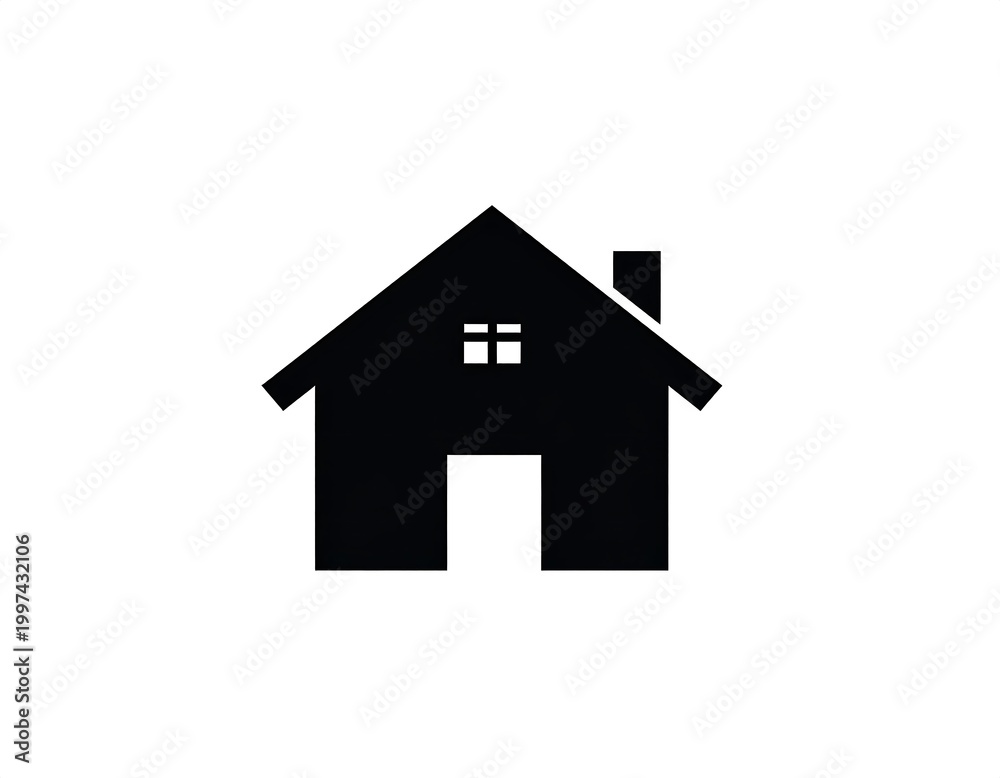 Fototapeta premium Simple black silhouette of a house (1)