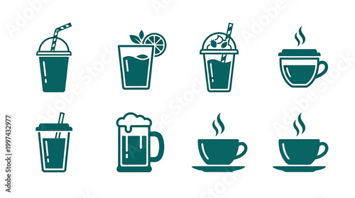 Variety of hot and cold drinks.