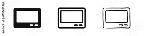 Digital Screen Monitor Icon Set for User Interface and Device Display