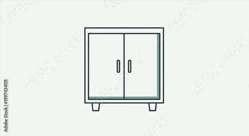 Classic Wooden Cabinet with Doors, Simple Storage Furniture