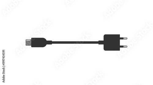 Black USB cable with power adapter.