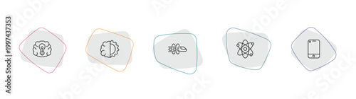 artificial intellegence outline icon set. linear vector for ui, web and mobile. thin line future brain, deformity, hyperloop icons.