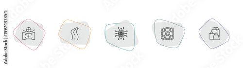 artificial intellegence outline icon set. linear vector for ui, web and mobile. thin line field of view, road, quantum computing icons.