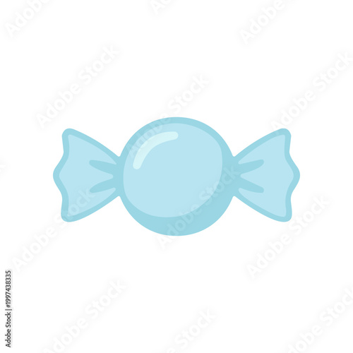 Blue wrapped candy sweet treat.