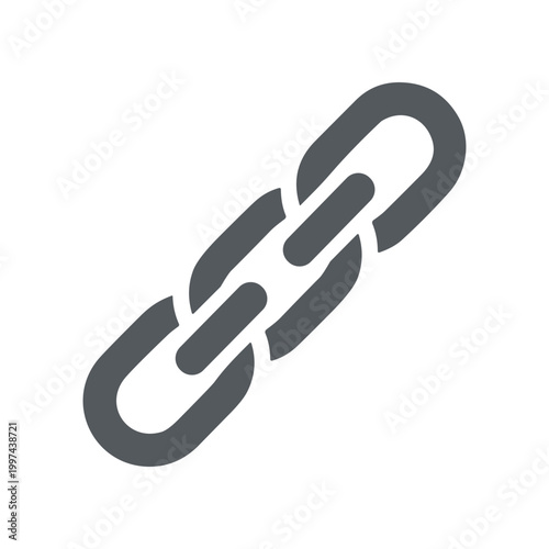 Gray metal chain link icon.
