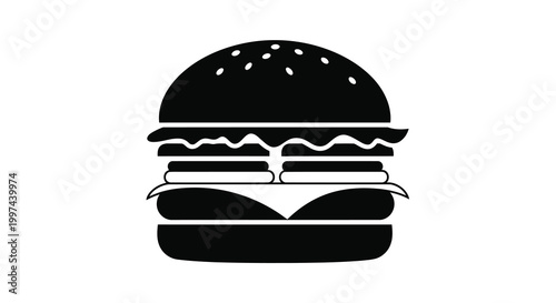 hamburger silhouette on white background high quality professional