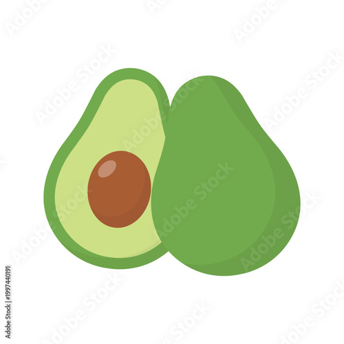 Avocado vector illustration on a white background