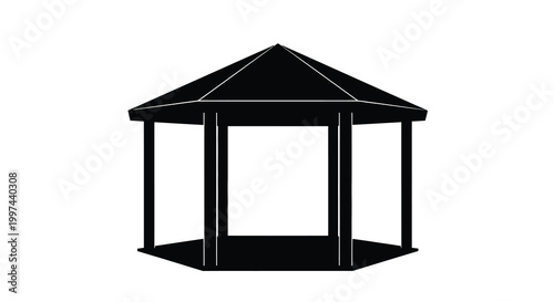 gazebo silhouette on white background high quality professional