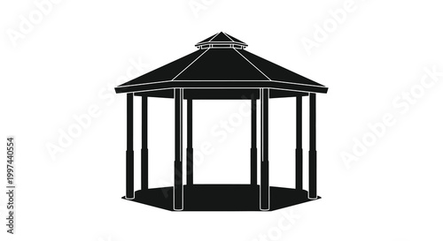 gazebo silhouette on white background high quality professional
