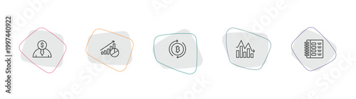 cryptocurrency outline icon set. linear vector for ui, web and mobile. thin line banker, economy, currency circulate icons.