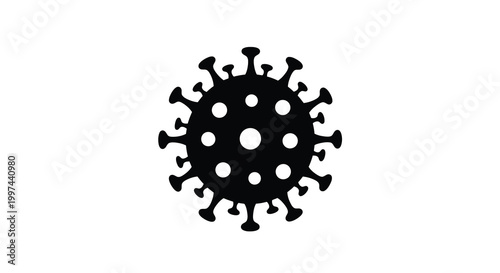 virus silhouette with spiky protrusions on white background