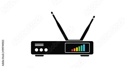wireless router with antennas and signal bars