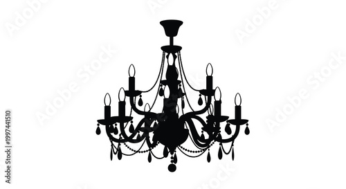 chandelier silhouette on white background high quality professional