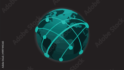 Dynamic global network illustration showcasing interconnected communication and data exchange across the world, symbolizing advanced technological connectivity and digital reach