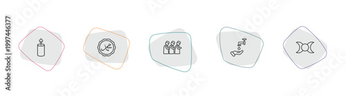 religion outline icon set. linear vector for ui, web and mobile. thin line candle, muhammad word, islamic friday prayer icons.