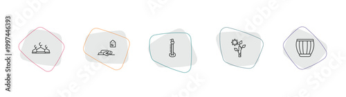 religion outline icon set. linear vector for ui, web and mobile. thin line abrahamic, sujud posture, sitar icons.