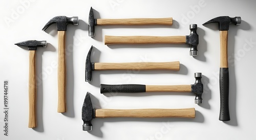 Collection of various pickaxes and hammers.