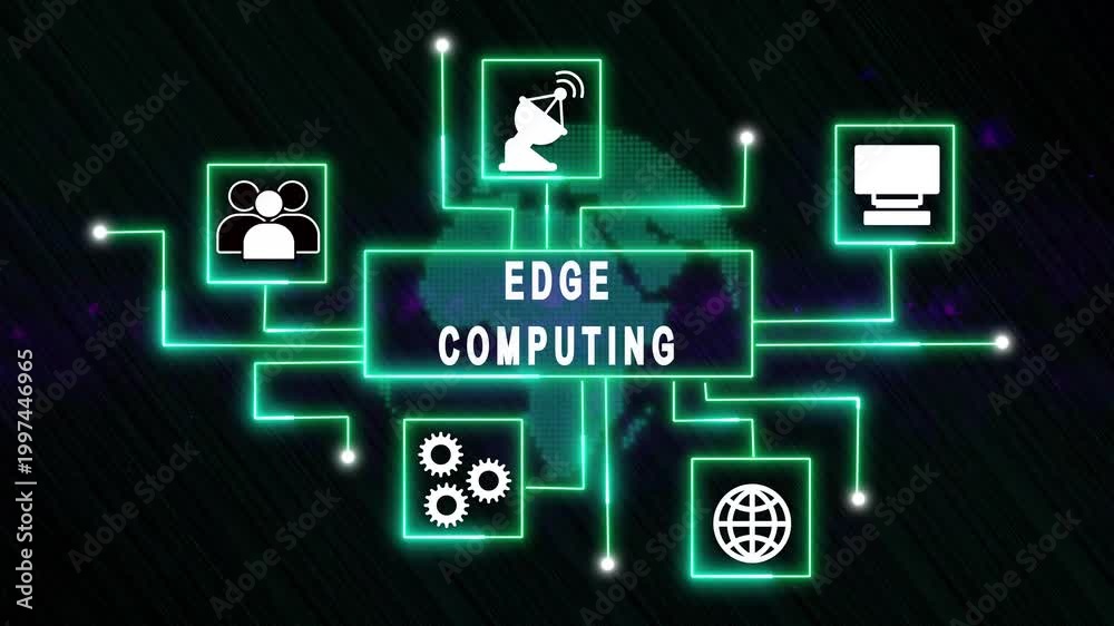 Edge computing network diagram. Edge computing network glows. This edge ...
